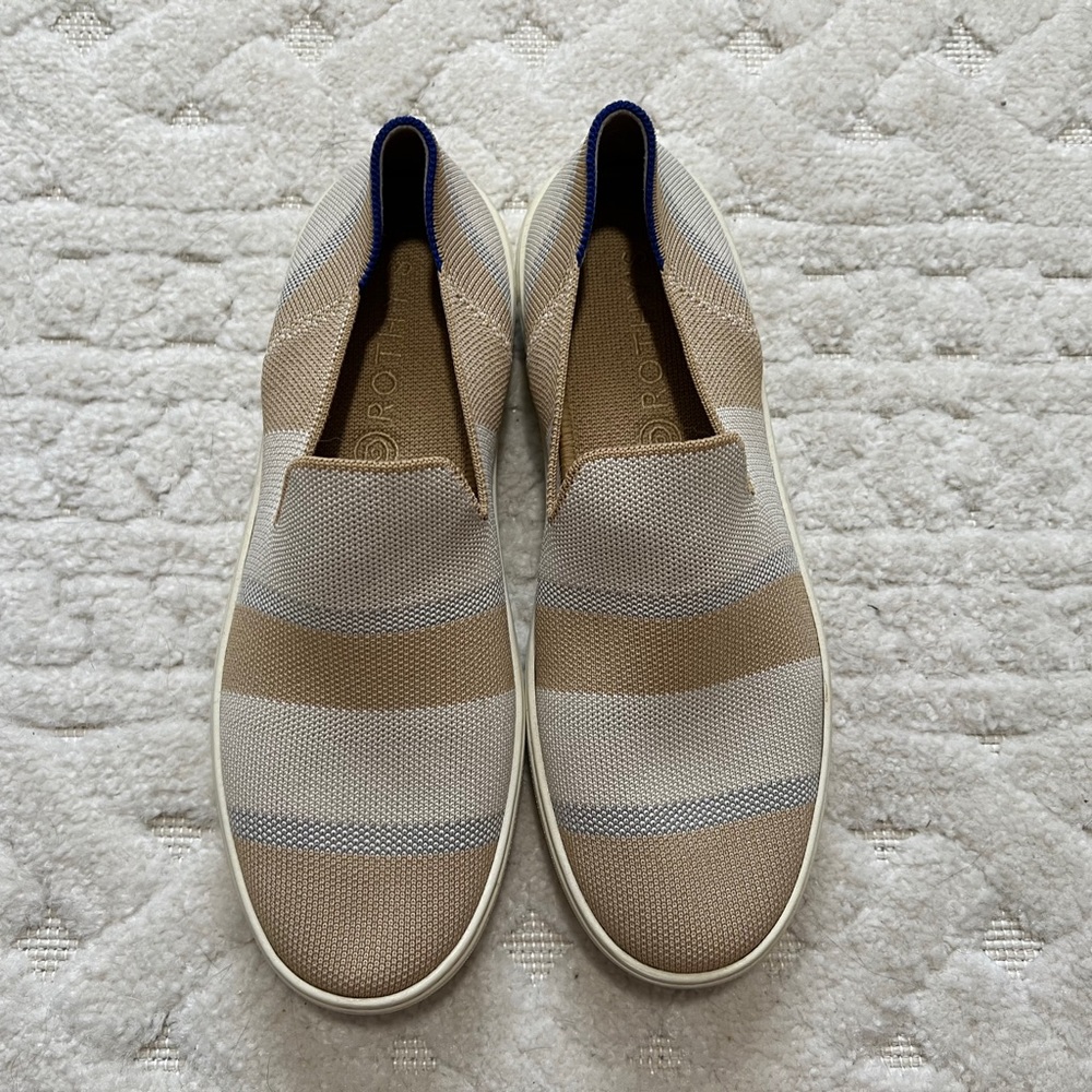 Birch stripe Rothy’s sneakers 9.5